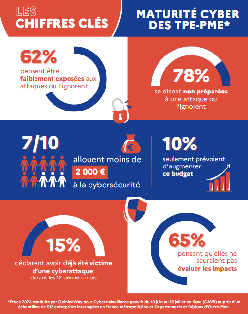 Statistiques cybersécurité pour les PME et TPE - ANSSI 2024